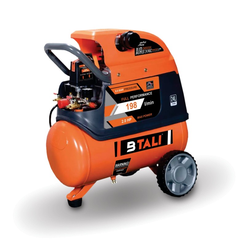 Btali 24 Ltrs Air Compressor with 2 HP Motor and 115 PSI Max. Pressure