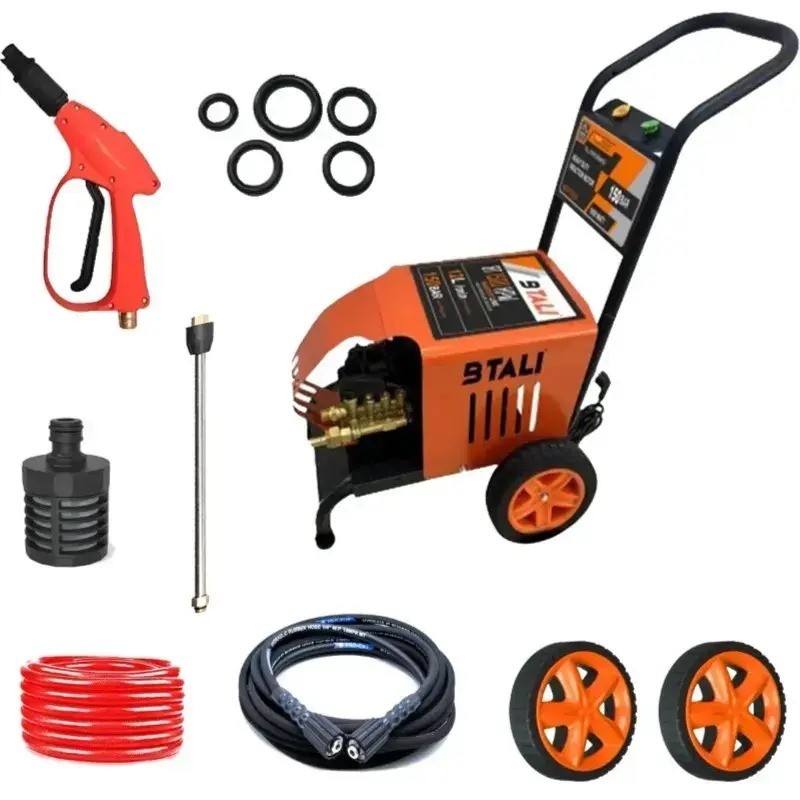 Btali 1800W High Pressure Washer 150Bar with 12L/min Flow Rate with Wheels for easy transportation