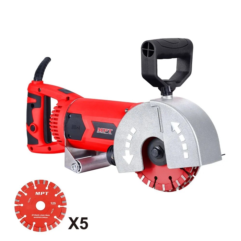 MPT 2800W Wall Chaser with 5pcs Wall Grooving Blade and Front Handle